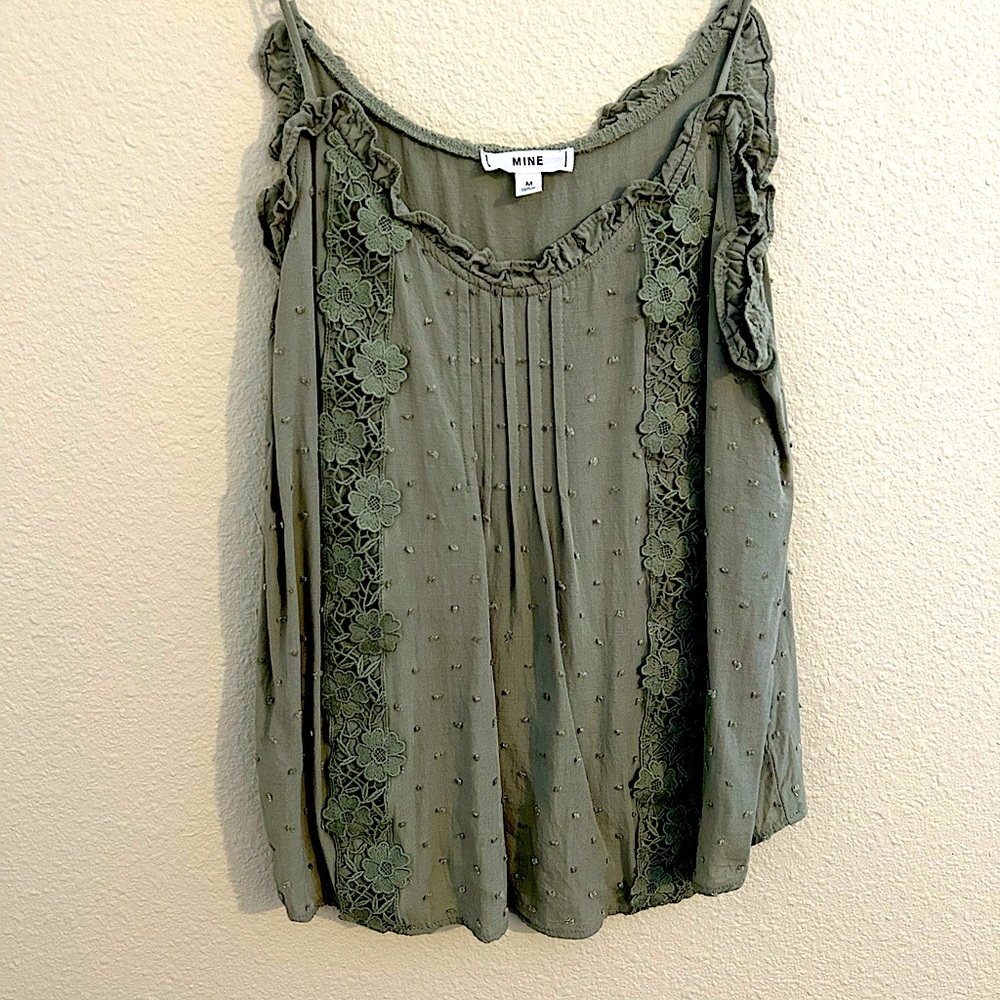 Dainty Sage green tank top